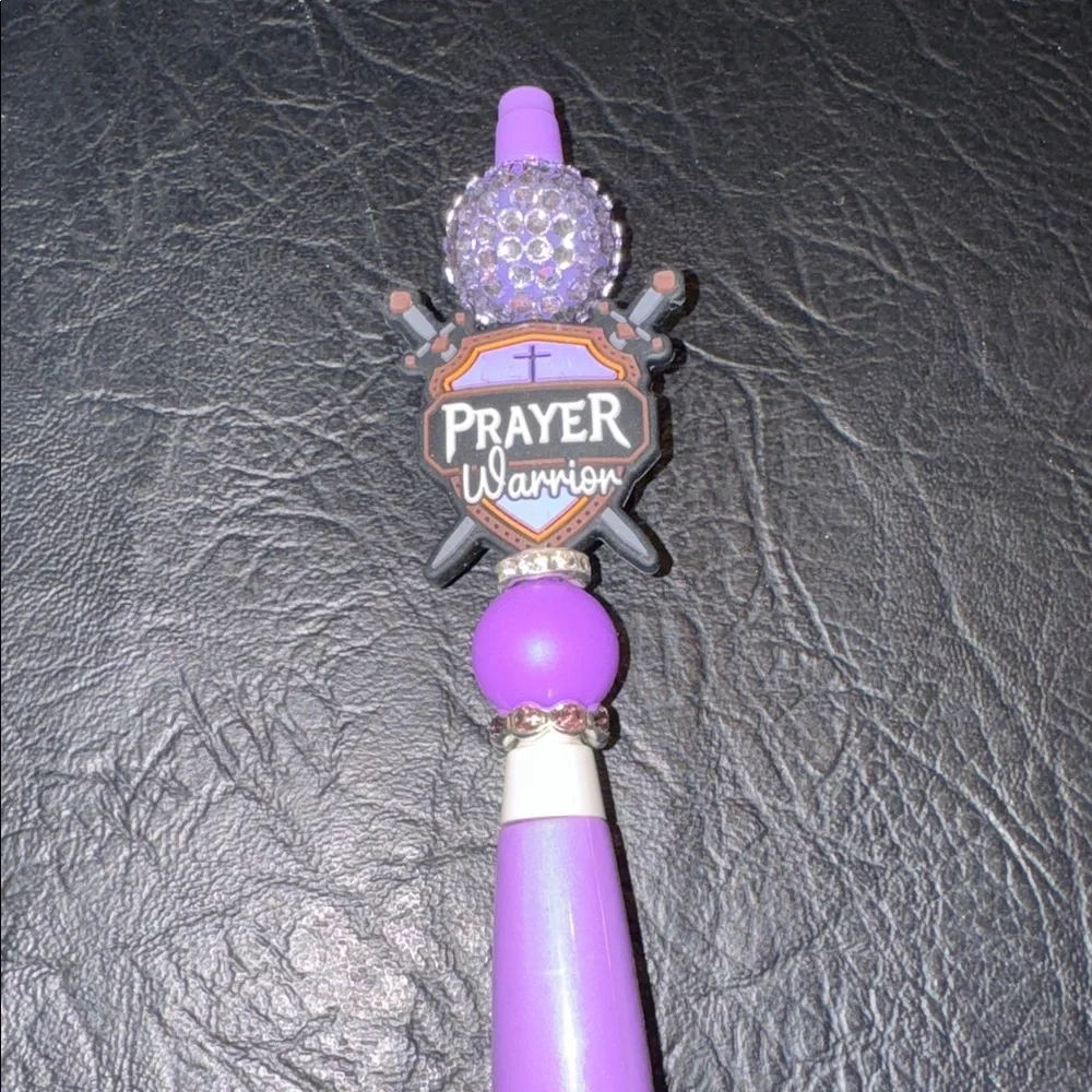 Box Cutter Lavender, Black & White “Prayer Warrior“ Bead Handcrafted by me, NEW